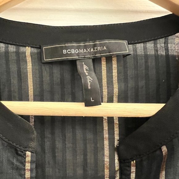 BCBGMaxAzria Black and Brown Striped Maxi Dress - Picture 4 of 9